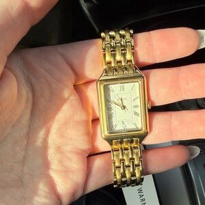 Fossil Gold-Tone Rectangular Watch